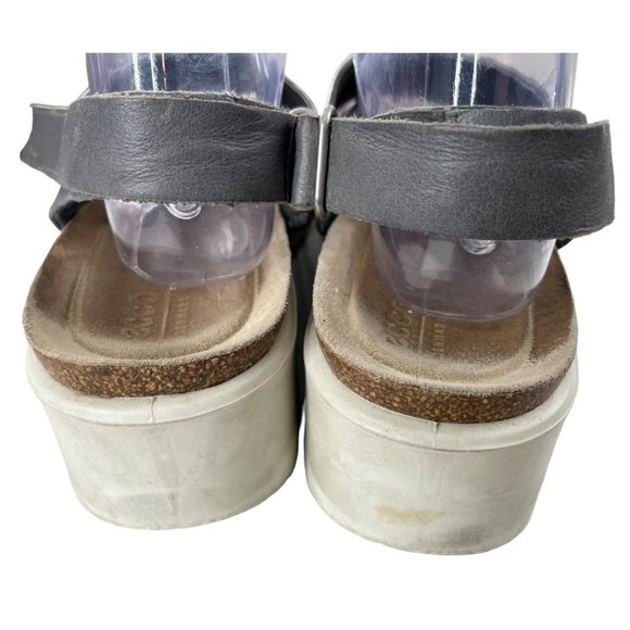 Ecco Women's Corksphere Gray Leather Strappy Platform Sandals EU 41/US 10-10.5 - Picture 4 of 9